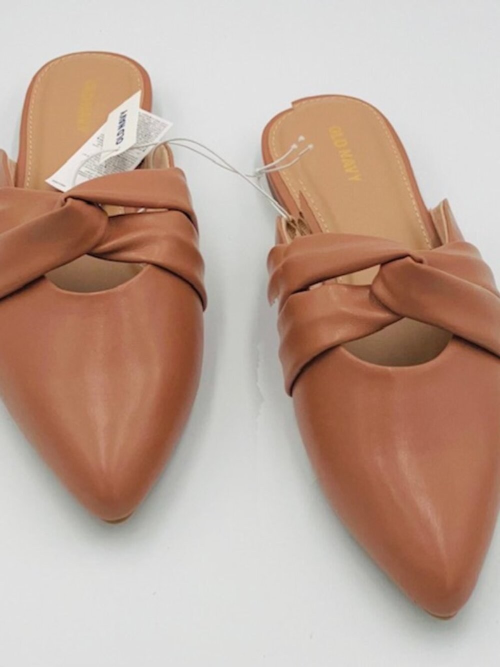 Women's tan pointed toe mules shoes size 8 NWT